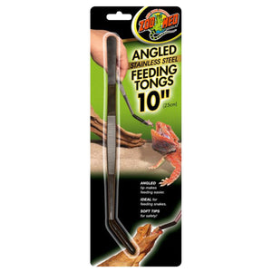 ZOO MED 10" Angled Feeding Tweezers - Stainless Steel