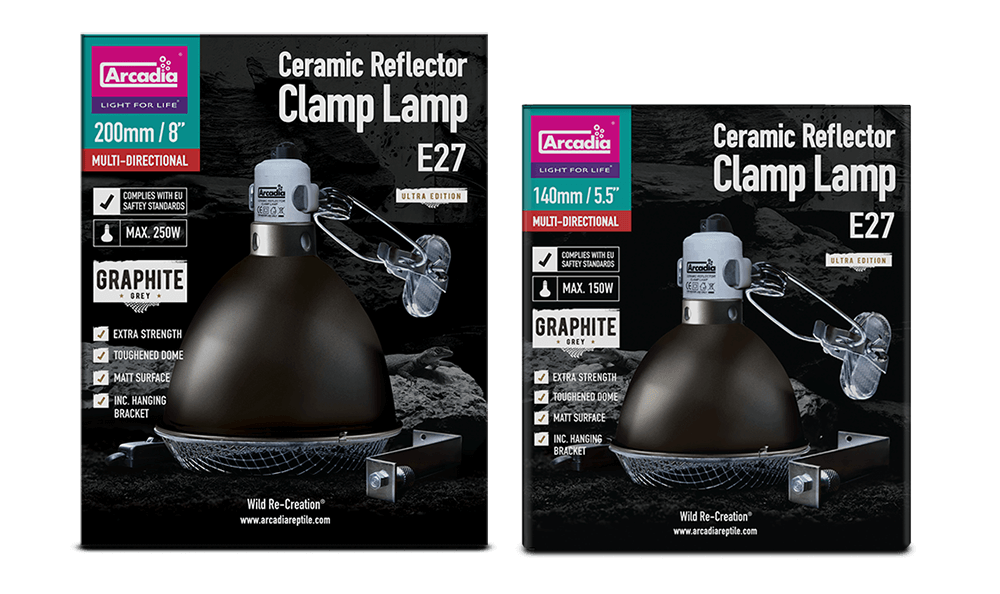 Arcadia Graphite Ceramic Reflector Clamp Lamp